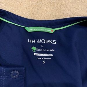 Healing hands navy blue scrub jacket